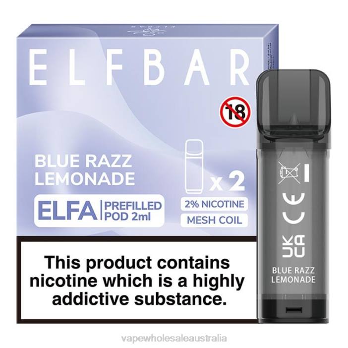 Blue Razz Lemonade - vape wholesale aus 4DF0R327 ELFBAR Elfa Pre-Filled Pod - 2ml - 20mg (2 Pack)