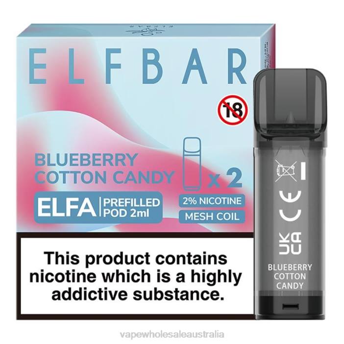 Blueberry Cotton Candy - e cig wholesale 4DF0R331 ELFBAR Elfa Pre-Filled Pod - 2ml - 20mg (2 Pack)