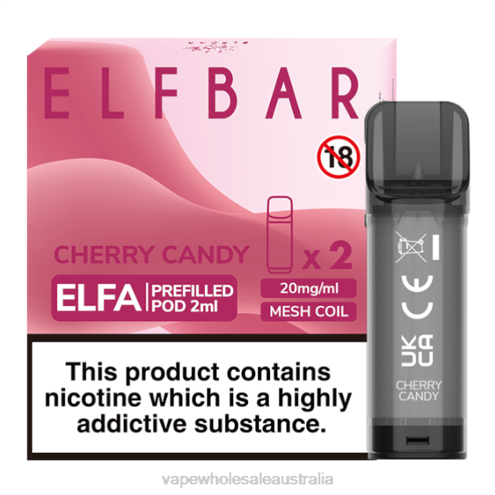 Cherry Candy - vape wholesale global 4DF0R338 ELFBAR Elfa Pre-Filled Pod - 2ml - 20mg (2 Pack)
