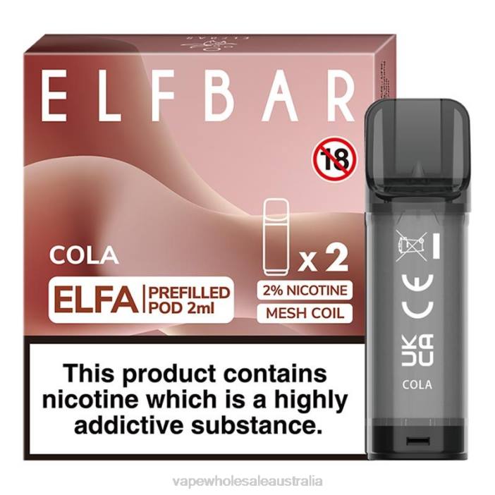 Cola - e cig wholesale distributors 4DF0R319 ELFBAR Elfa Pre-Filled Pod - 2ml - 20mg (2 Pack)