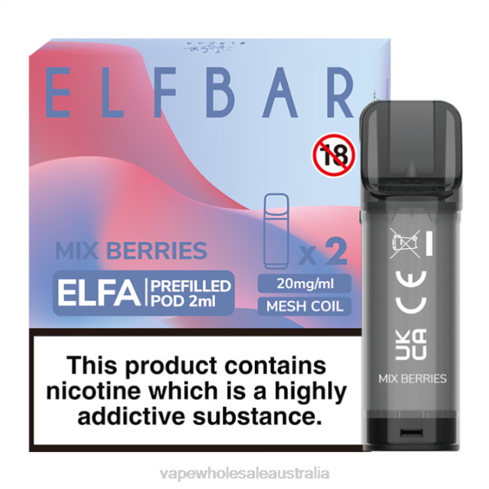 Mix Berries - e cig wholesale distributors 4DF0R339 ELFBAR Elfa Pre-Filled Pod - 2ml - 20mg (2 Pack)