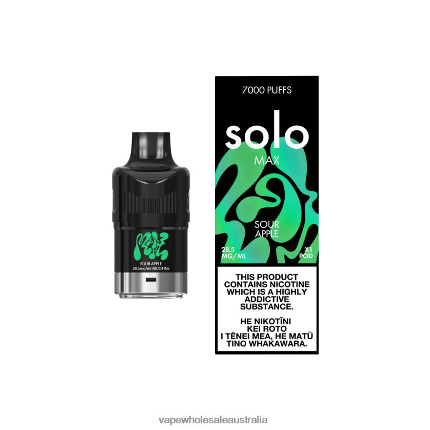Vape Wholesale Distributor Australia - Solo MAX Pod Sour Apple 4BT8JZ80